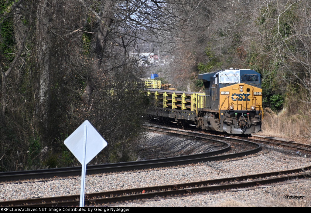 CSX 45 with a work train